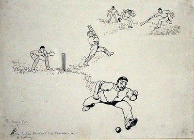"Han skar, han ritade, han hakade", illustration från "More Tales of the Stumps", av Horace Bleackley, publicerad 1902 (penna och bläck på papper) av Arthur Rackham