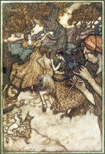If Orpheus först producerade valsen ., från The Ingoldsby Legends, pub. 1907. av Arthur Rackham