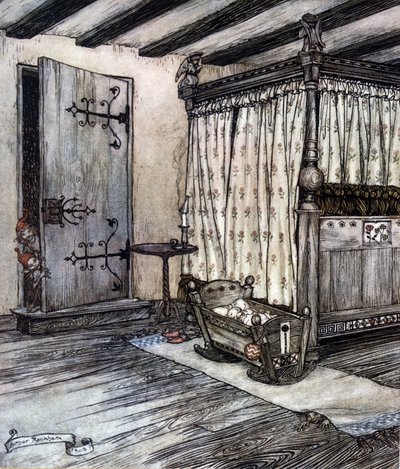 Illustration av Arthur RACKHAM (1867-1939) för The Dream of a Summer Night av William SHAKESPEARE av Arthur Rackham