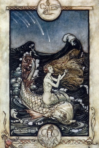 Illustration av Arthur RACKHAM (1867-1939) för The Dream of a Summer Night av William SHAKESPEARE av Arthur Rackham