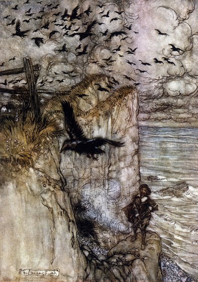 Illustration av Arthur RACKHAM (1867-1939) för The Dream of a Summer Night av William SHAKESPEARE av Arthur Rackham