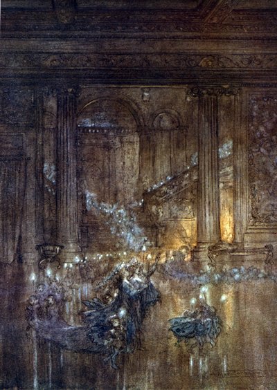 Illustration av Arthur RACKHAM (1867-1939) för The Dream of a Summer Night av William SHAKESPEARE av Arthur Rackham