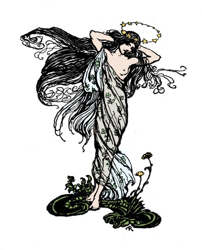 Illustration till The Dream of a Summer Night av William SHAKESPEARE av Arthur Rackham