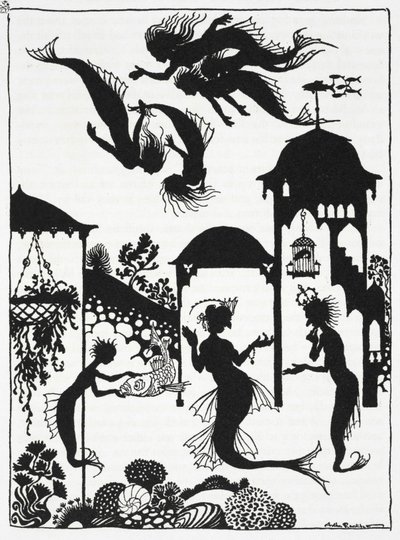 Illustration till "Den lilla sjöjungfrun", av Hans Christian Andersen (litho) av Arthur Rackham
