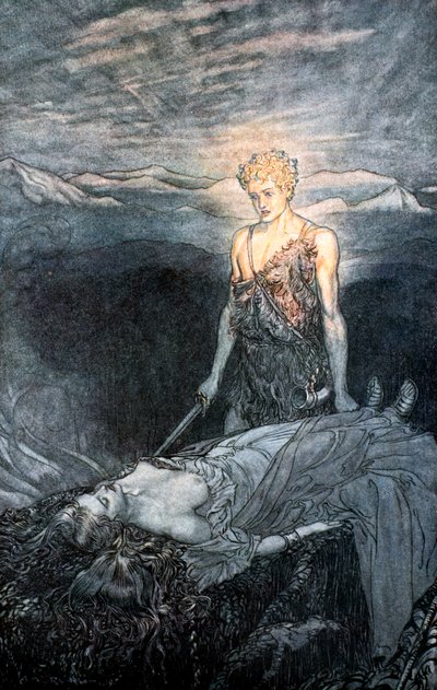 Illustration från Siegfried and the Twilight of the Gods, 1924. av Arthur Rackham