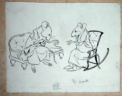 Illustration från "Soup from a Sausage Peg", Hans Andersons sagor, utgiven 1932 (penna och bläck på papper). av Arthur Rackham
