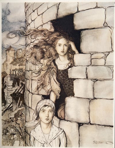 Maid Maleen, från Little Brother & Little Sister and Other Tales by the Brothers Grimm, pub.1917 av Arthur Rackham