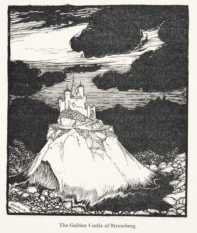 Strombergs gyllene slott, från Bröderna Grimms sagor, pub. 1909 av Arthur Rackham