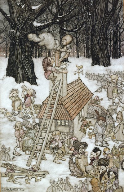 Huset byggt för Maimie, 1906 av Arthur Rackham