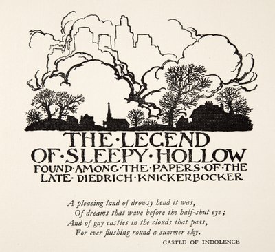 Legenden om Sleepy Hollow, från Legenden om Sleepy Hollow av Washington Irving (1783 - 1859), pub. 1928 av Arthur Rackham