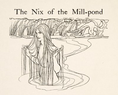 The Nix of the Mill-Pond, från Little Brother & Little Sister and Other Tales by the Brothers Grimm, pub.1917 (litho) av Arthur Rackham