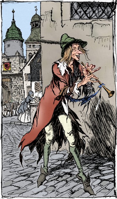 Pied Piper of Hameln, 1934 av Arthur Rackham