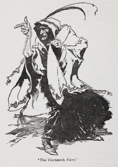 Den trettonde älvan från Briar Rose (Törnrosa) av Arthur Rackham