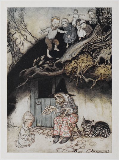 Det var en gammal kvinna som bodde under en kulle. av Arthur Rackham
