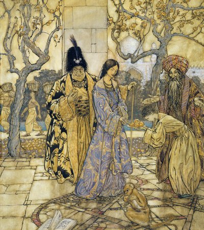 They Harvested for Ahmeds Princely Hand, 1917 (wc med penna och bläck på papper) av Arthur Rackham