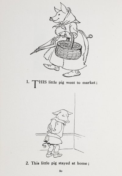 Den här lilla grisen gick på marknaden - barnkammare. av Arthur Rackham