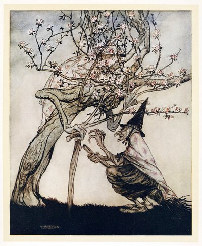 Mitt träd! O mitt träd! Har du sett min stygga lilla hembiträde?, från English Fairy Tales, pub. 1922 av Arthur Rackham