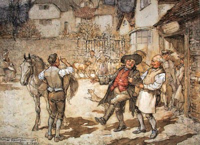 När ett sår av tackor hade gett en rimlig vinst (penna & bläck och akvarell på papper) av Arthur Rackham