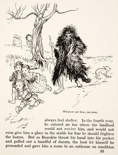 Den som såg honom rymde, från Lillebror & Lillasyster och andra sagor av bröderna Grimm, pub.1917 (litho) av Arthur Rackham