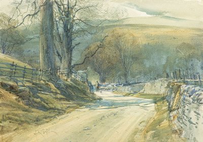 The Winding Road, Upper Wharfedale (akvarell) av Arthur Reginald Smith