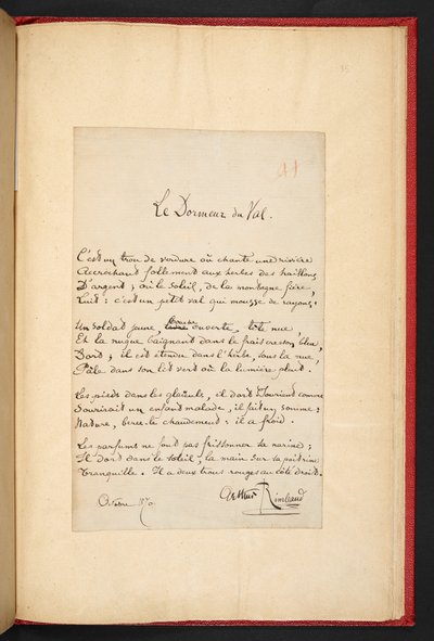 Le Dormeur du val av Arthur Rimbaud