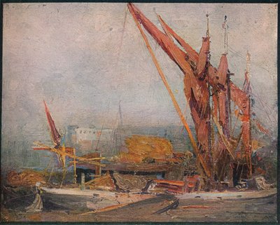 Hay Pråmar på Themsen, 1905 av Arthur Streeton