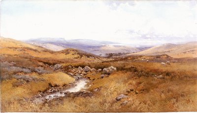 On the Windermere Hills (färg, blyerts och wc på papper) av Arthur Tucker