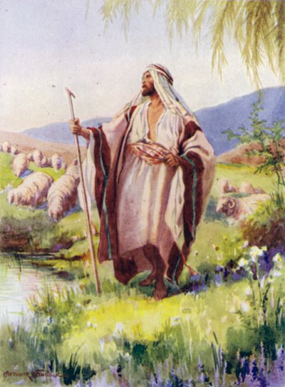 Herren är min herde (färg litho) av Arthur Twidle