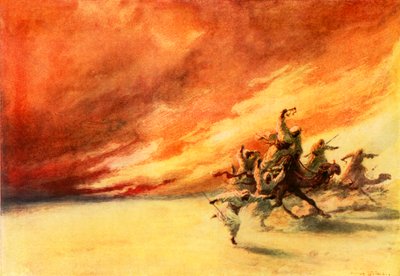 Öknens gissel (färglitografi) av Arthur Twidle