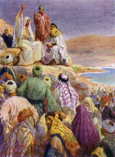 Bergspredikan (färg litho) av Arthur Twidle