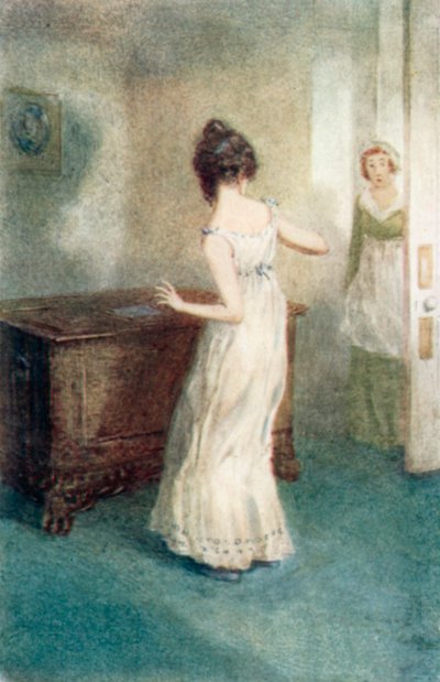 Illustration till Northanger Abbey av Jane Austen (färglitografi) av Arthur Wallis Mills