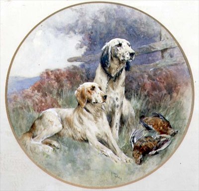 Ett par setters som vaktar en ripa av Arthur Wardle