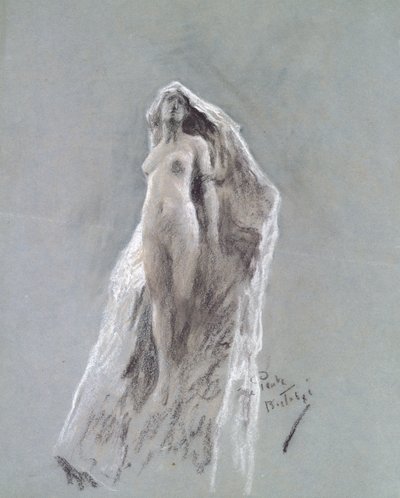 Spirit of the Peak, ca 1890 (pastell på blått papper) av Arthur Wardle