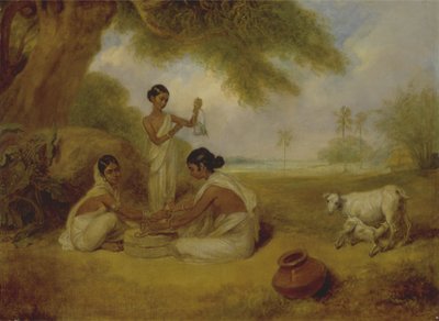 Malning av majs, ca 1792-95 (olja på duk) av Arthur William Devis