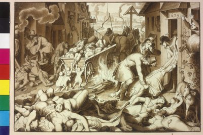 1679 dör i Wien januari - november 122.849 personer i den stora pesten av Artist Unknown