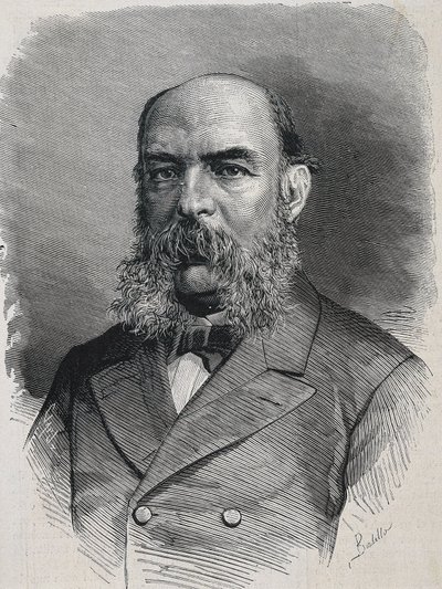 AMADOR DE LOS RIOS, Jose (1818-1878). Engelsk historiker och semitiker. "La Ilustracion Espanola y Americana. Gravyr. av Artist Unknown