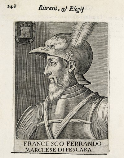 AVALOS, Fernando Francisco (1490-1546). Spansk general. Xylografi. SPANIEN. MADRID (AUTONOM REGION). Madrid. Nationalbiblioteket av Artist Unknown