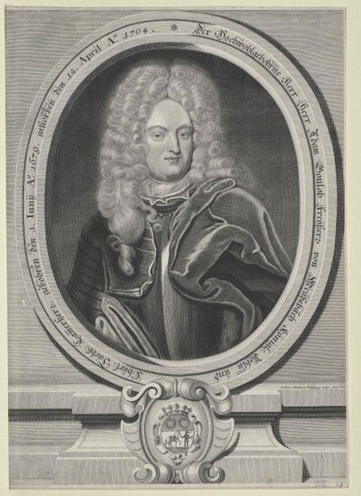 Adam Gottlob Baron Meusebach (tryck) av Artist Unknown