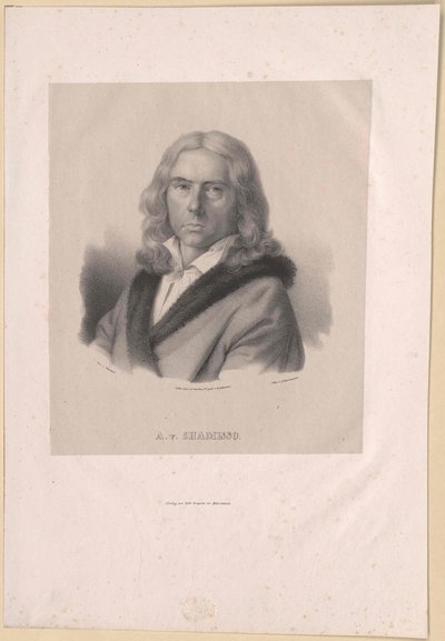 Adelbert von Chamisso (tryck) av Artist Unknown