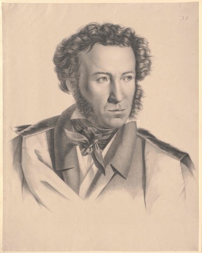 Alexander Sergejevitj Pusjkin (tryck) av Artist Unknown
