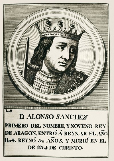 Alfonso I, "Slagskämpen" (1073-1134). Kung av Aragonien och Navarra (1104-1134). av Artist Unknown