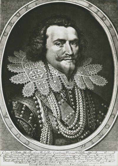 BUCKINGHAM, George Villiers, hertig av (1592-1628). Brittisk politiker, James I:s och Charles I:s favorit. Etsning. av Artist Unknown