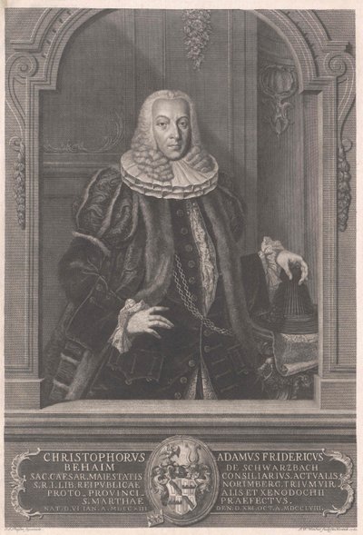 Christoph Adam Frederick Behaim von Schwarzbach av Artist Unknown