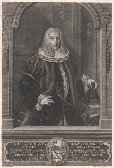 Christoph Adam Frederick Behaim von Schwarzbach av Artist Unknown