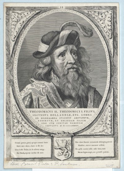 Greven av Holland Dietrich II (tryck) av Artist Unknown