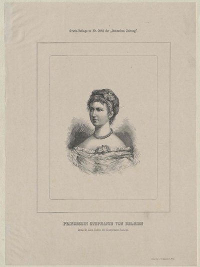 Kronprinsessan av Österrike Stephanie (print) av Artist Unknown
