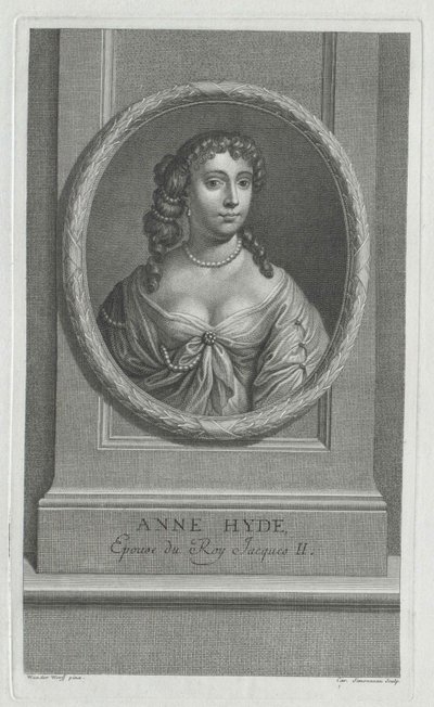 Hertiginnan av York Anne Hyde (tryck) av Artist Unknown