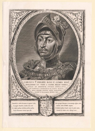 Hertig av Burgund Karl den djärve (tryck) av Artist Unknown