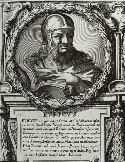 EURIC (420-484). Visigoternas kung (466-484). Gravyr. av Artist Unknown