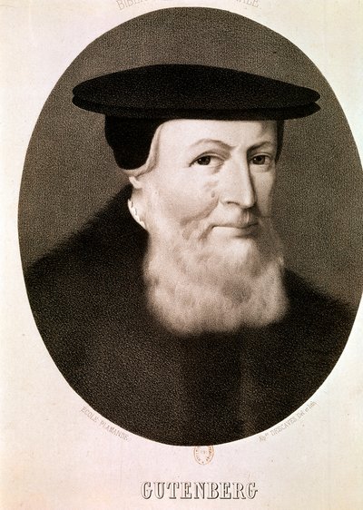 GUTENBERG Johannes: Porträtt (etsning) av Artist Unknown